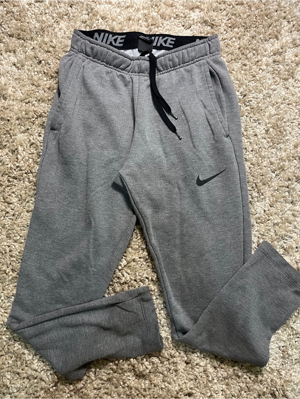 Nike Gray and Black Dri-FIT Sweatpants
